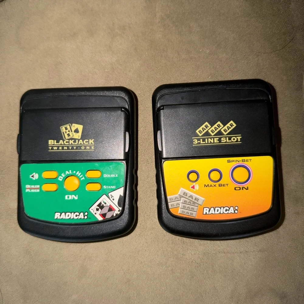 Radica Blackjack and 3-Line‎ Slot Handheld Electronic Games TESTED